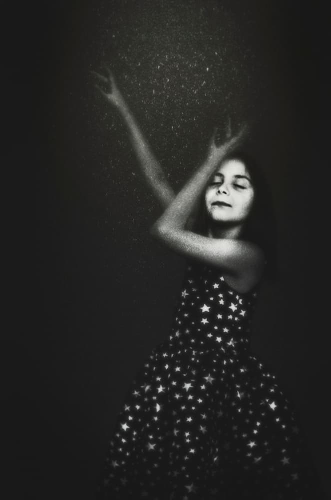 Starry Dreamer Girl by Desislava Ignatova — canvas wall art