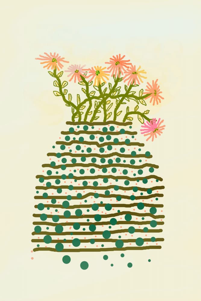 Floral Striped Vase by Christina Sillen — canvas wall art
