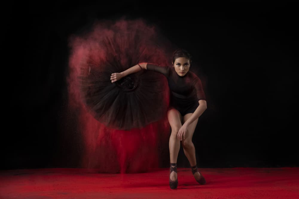 Red Powder Ballet by Sita Gramich — canvas wall art