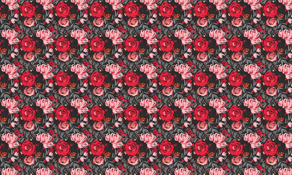 Dark Floral Roses by Josie George — canvas wall art