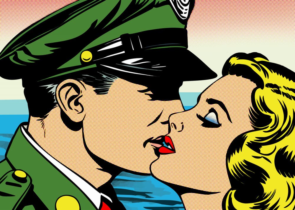 Pop Art Soldier Kiss