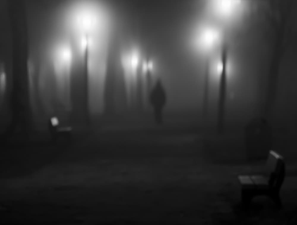 Mysterious Figure Foggy Night by Adolfo Urrutia — canvas wall art