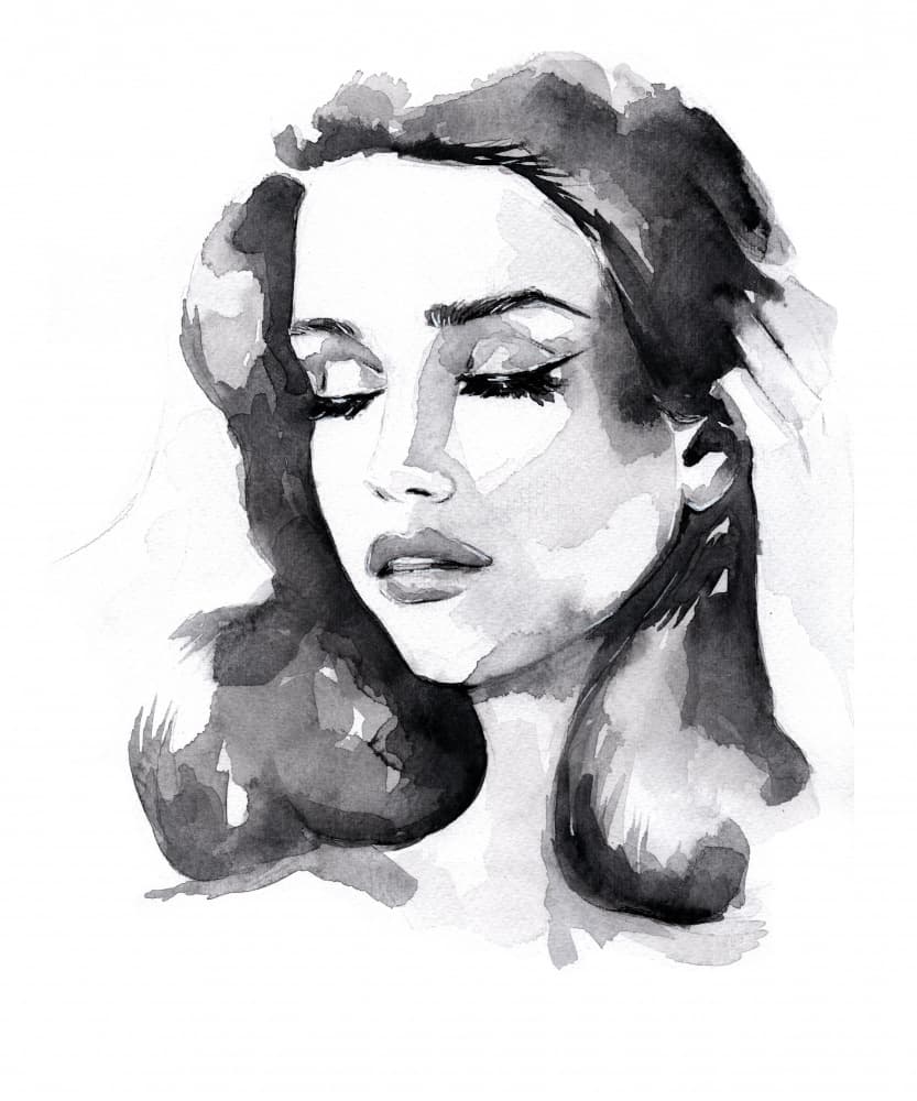 Dreamy Black White Beauty by Helena Engström — canvas wall art