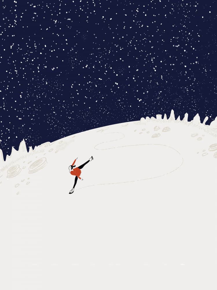 Moon Skater Starry Night by Nikita Jariwala — canvas wall art