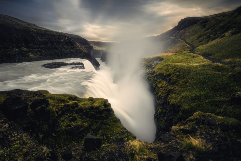 Powerful Canyon Waterfall by Ida Tittelova AFIAP — canvas wall art