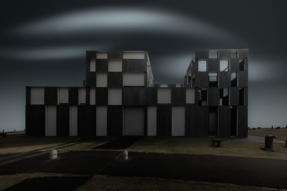 Modern Dark Architecture by Amatou T — canvas wall art