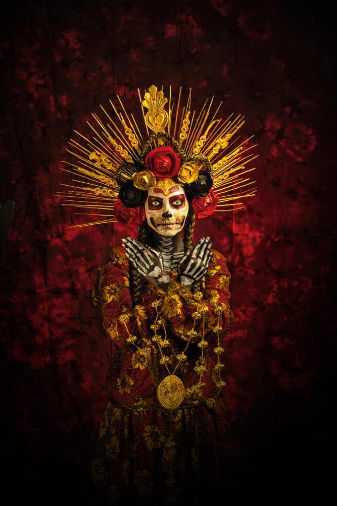 Golden Calavera Queen by PARTHA BHATTACHARYYA — canvas wall art
