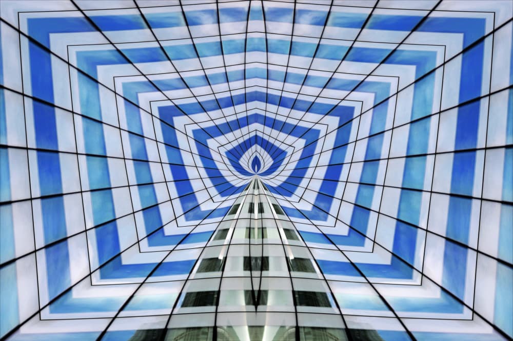 Blue Sky Geometry by Francesca Ferrari — canvas wall art