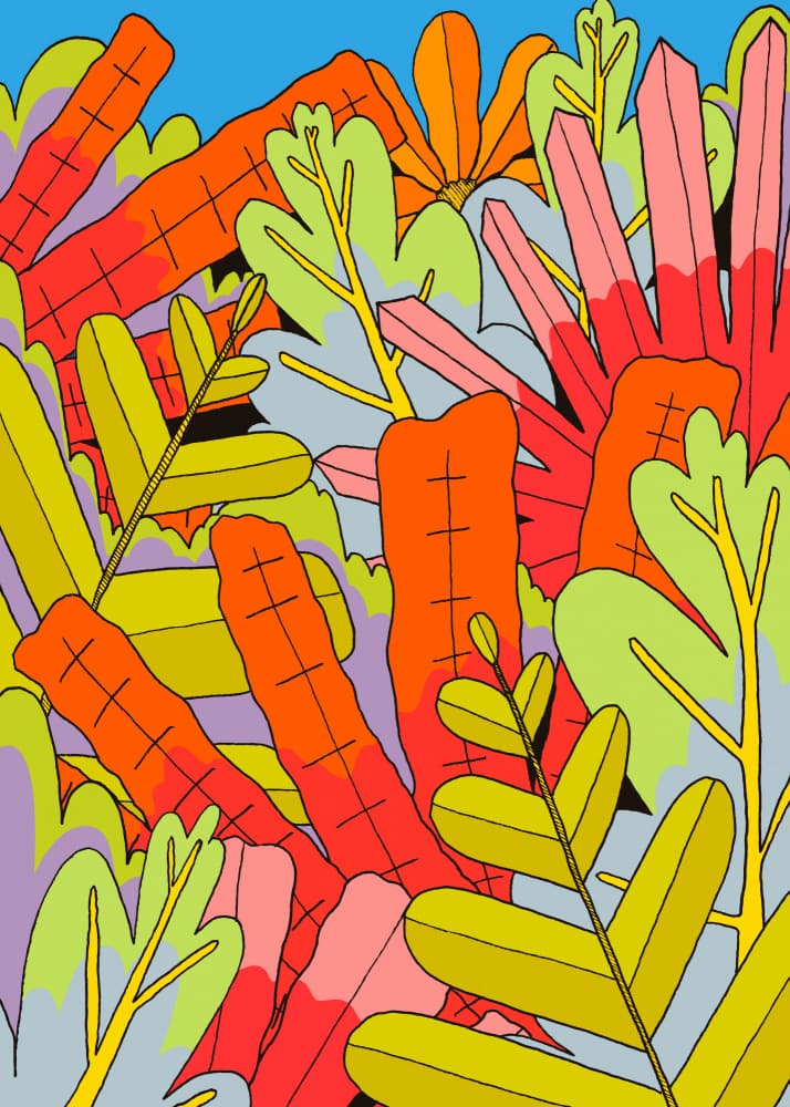 Vibrant Tropical Foliage by Stephen Wade — canvas wall art