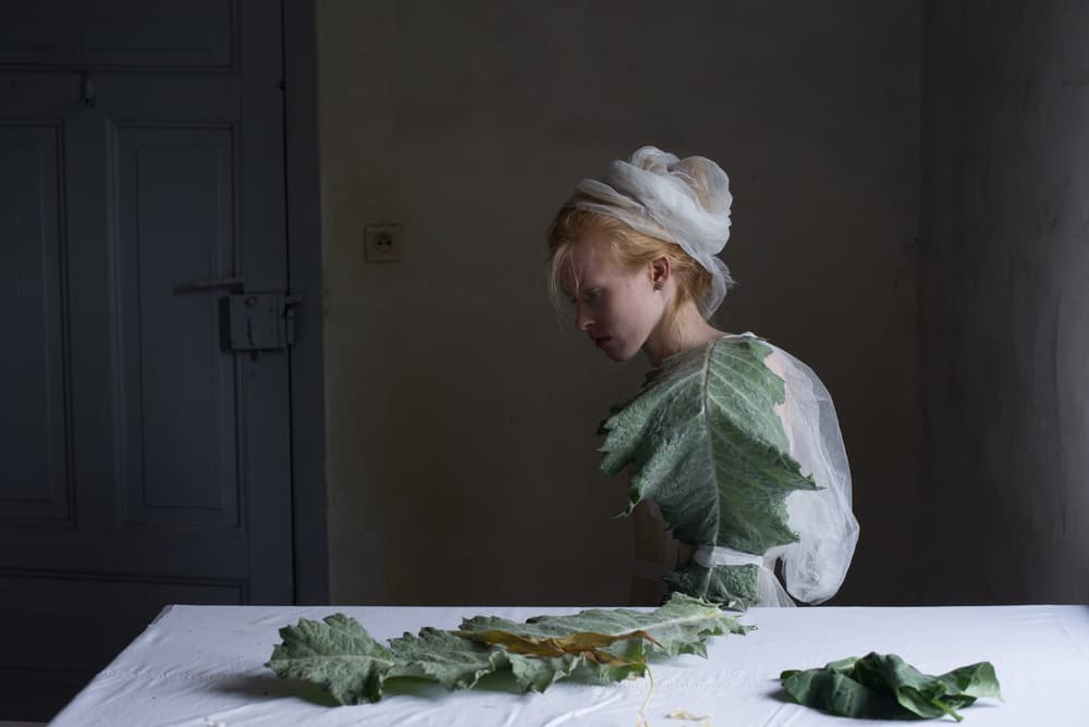 Ethereal Woman With Leaves by Małgorzata Masarz — canvas wall art