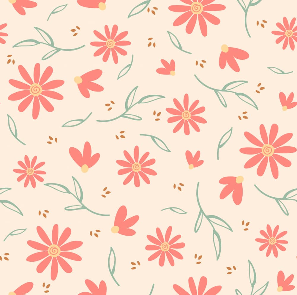 Pink Floral Pattern by Weronika Gross — canvas wall art