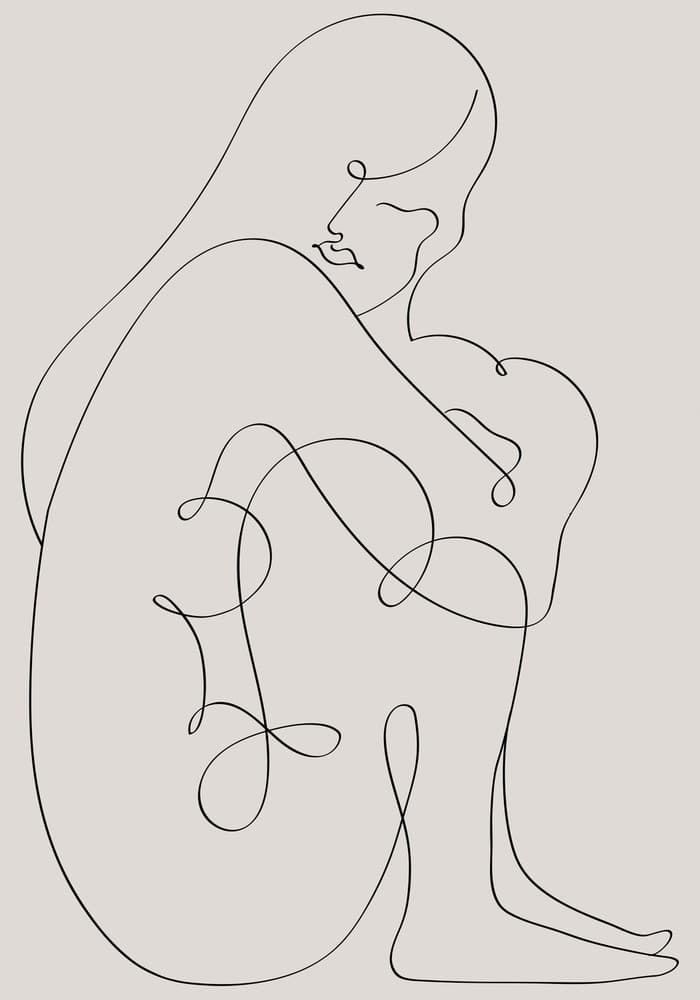 Contemplative Line Art by Pictufy Studio II — canvas wall art