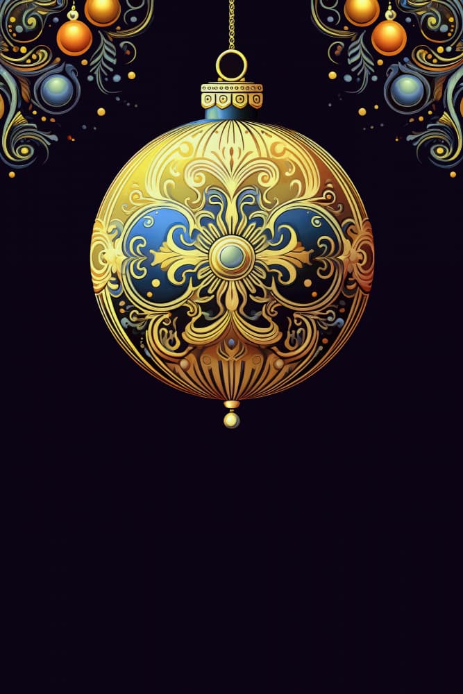 Elegant Gold Christmas Ornament by casa cartissi — canvas wall art