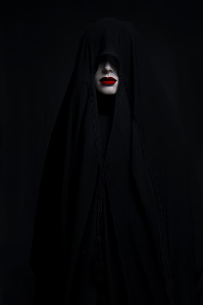 Dark Red Lips by Fatima Cherkaoui — canvas wall art