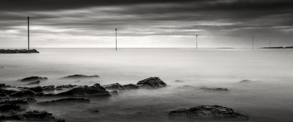 Moody Monochromatic Seascape by av peteghium — canvas wall art
