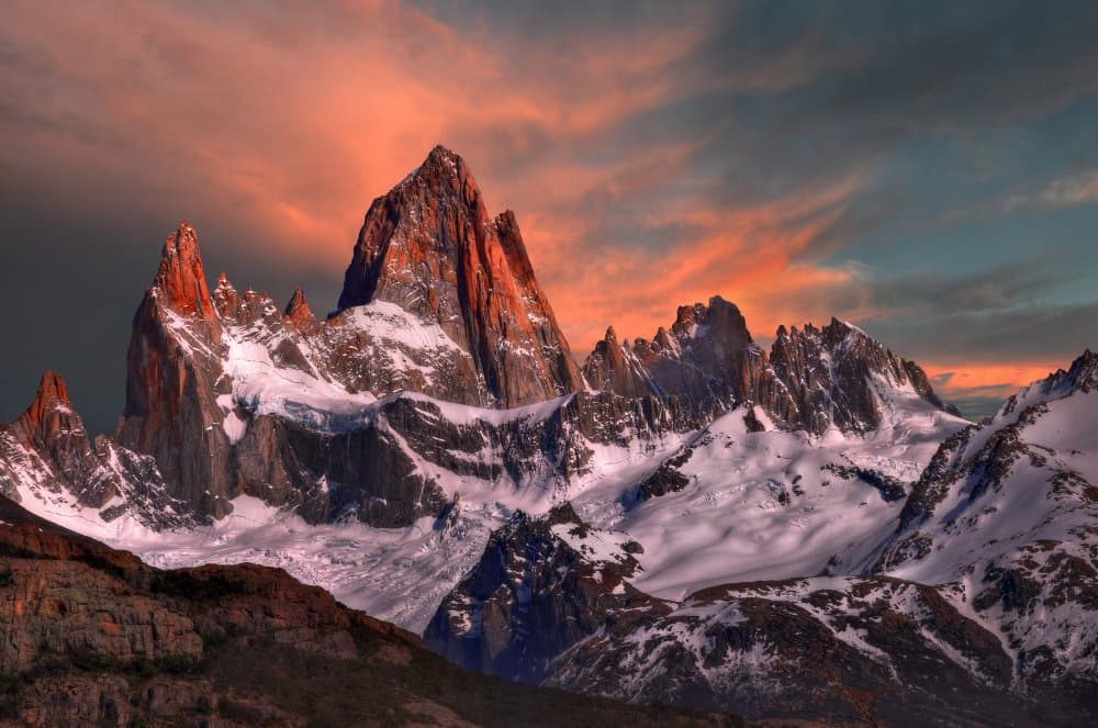 Dramatic Mountain Sunset by Peter Hammer — canvas wall art