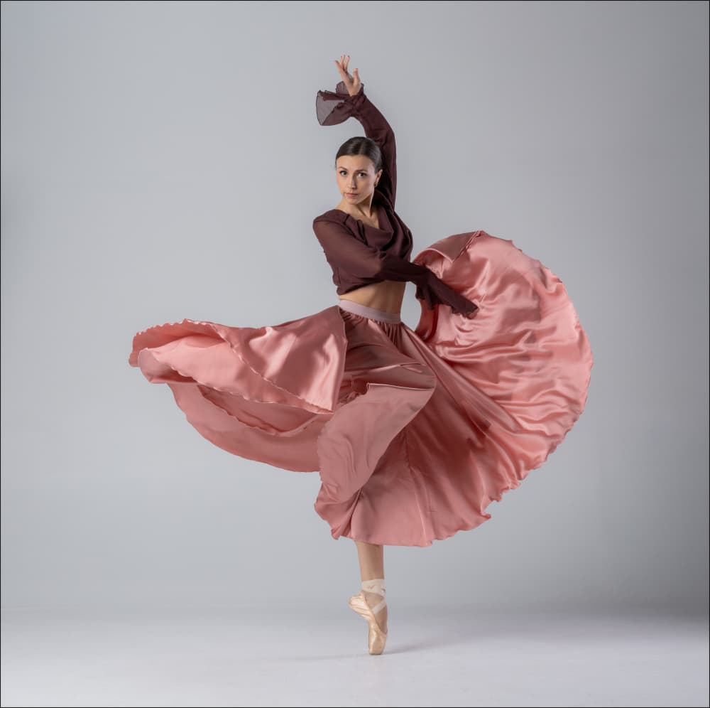 Ballet Dancer Flowing Skirt by Derwood — canvas wall art