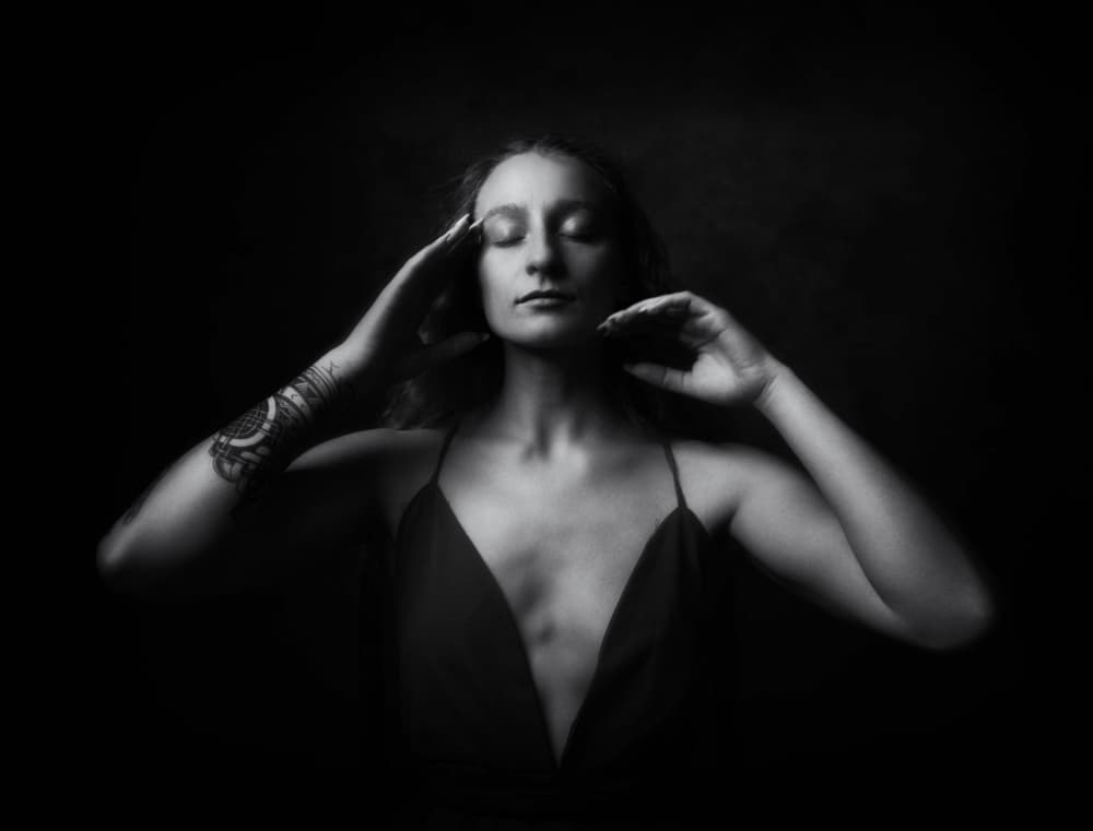 Serene Contemplation Portrait by Yuri Shepelev — canvas wall art