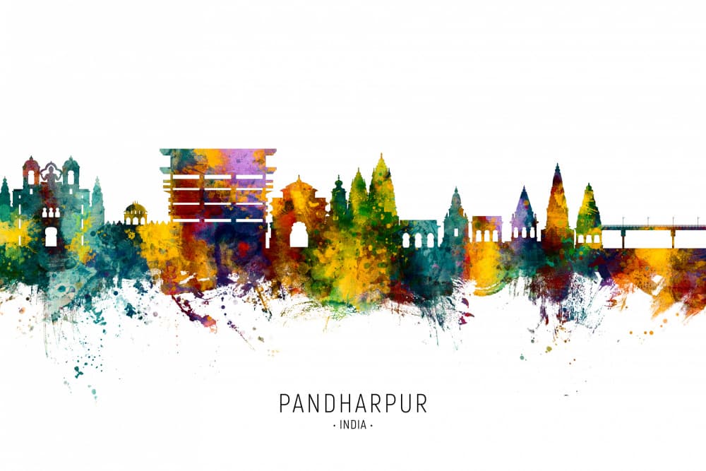 Vibrant Pandharpur Skyline by Michael Tompsett — canvas wall art