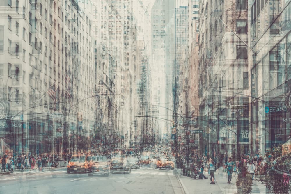 Dynamic Urban Street by Cindy Liu — canvas wall art