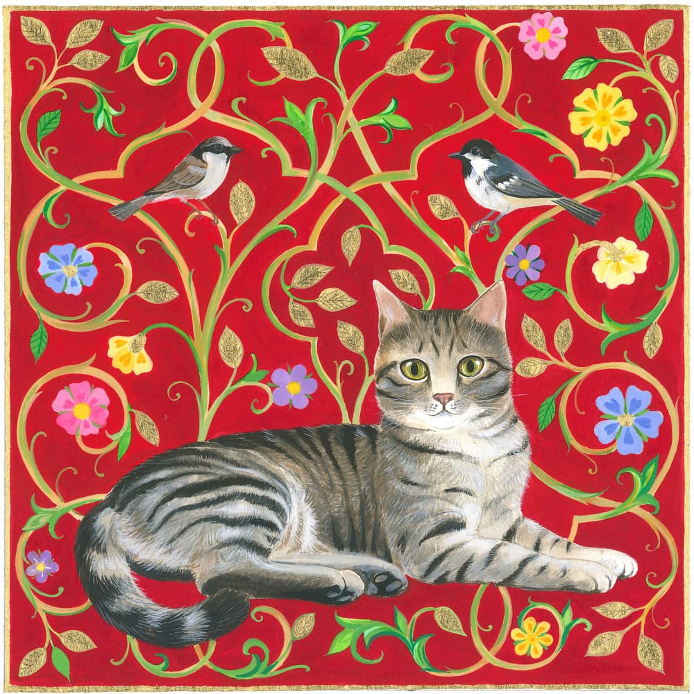 Floral Feline Harmony by Isabelle Brent — canvas wall art