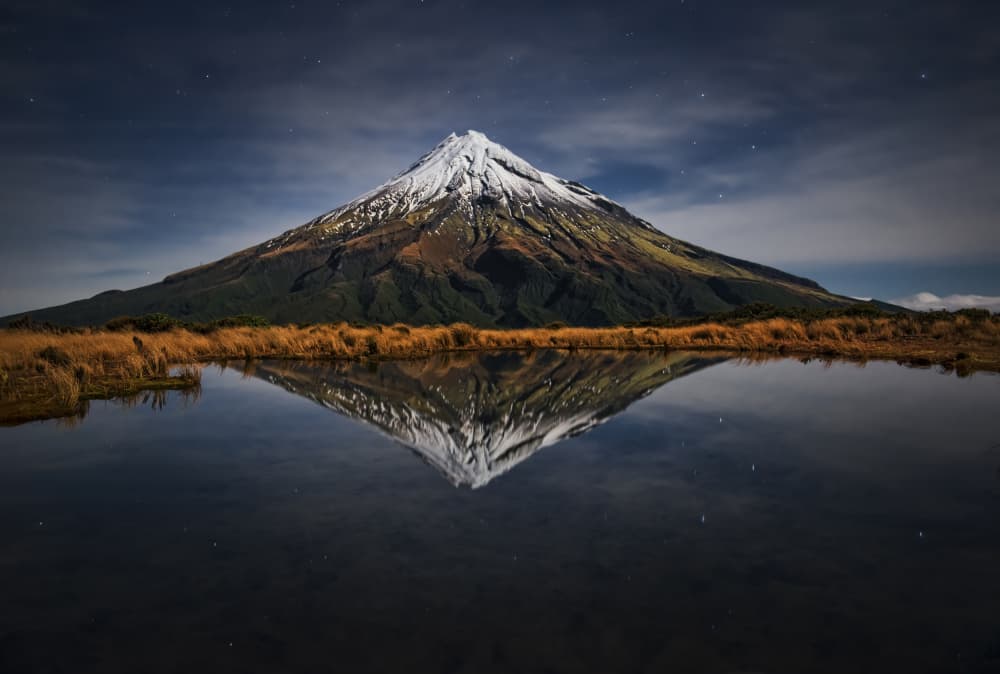 Starry Mountain Reflection by Yan Zhang — canvas wall art