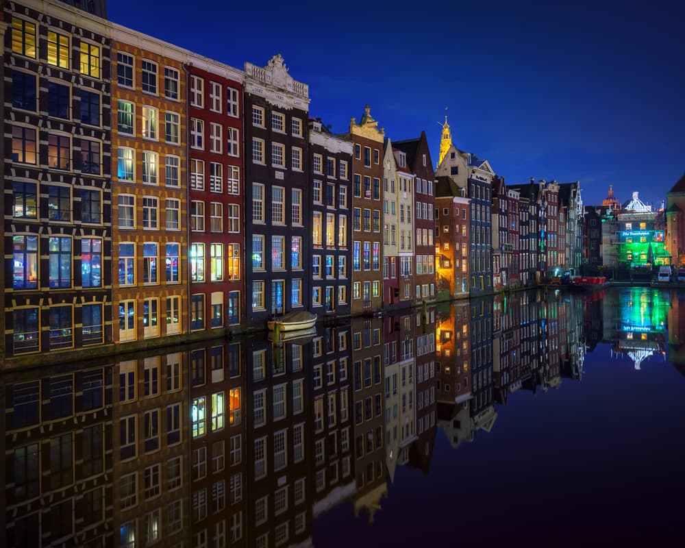 Vibrant Amsterdam Reflections by Juan Pablo de Miguel — canvas wall art