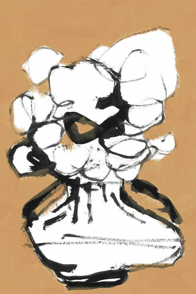 Abstract Flower Vase by cartissi — canvas wall art