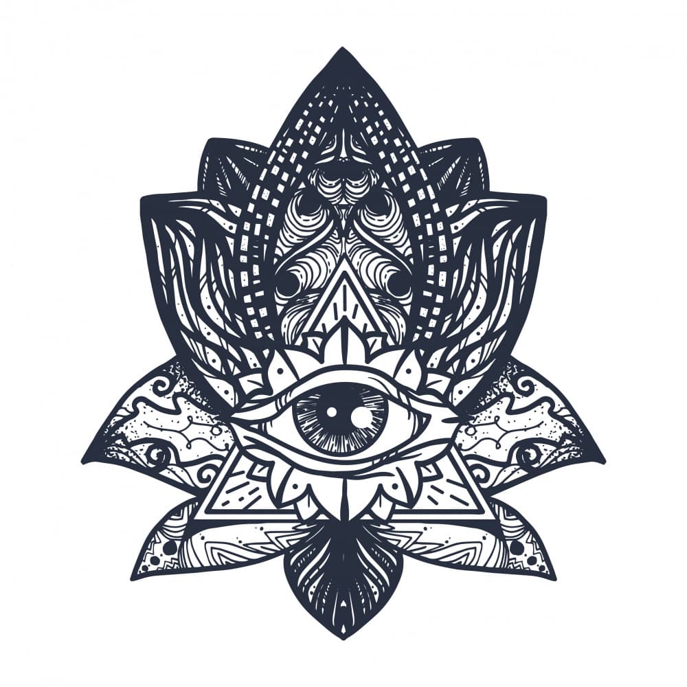 Mystical Lotus Eye by Marika Barsrsind — canvas wall art