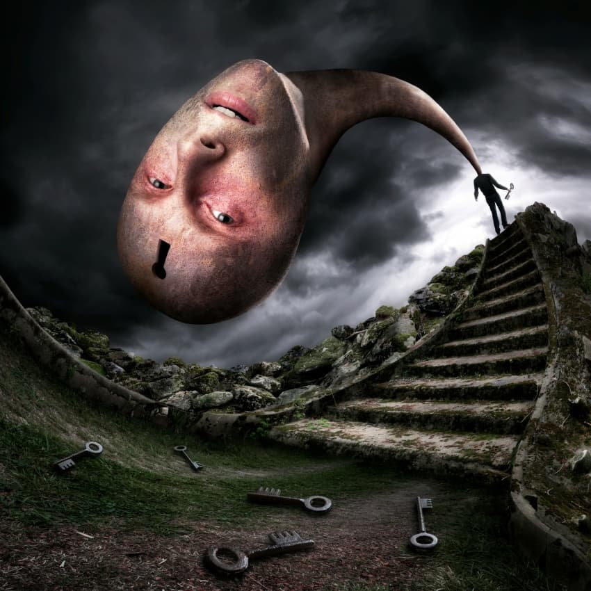 Keyhole Head Journey by Christophe Kiciak — canvas wall art