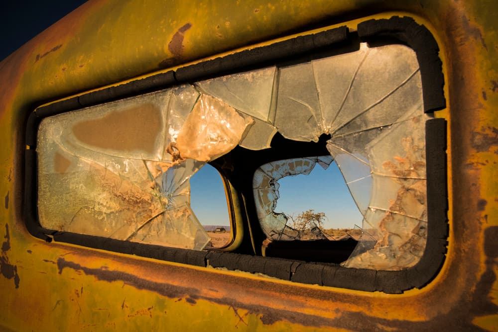 Rusted Car Window by Linda Wride — canvas wall art