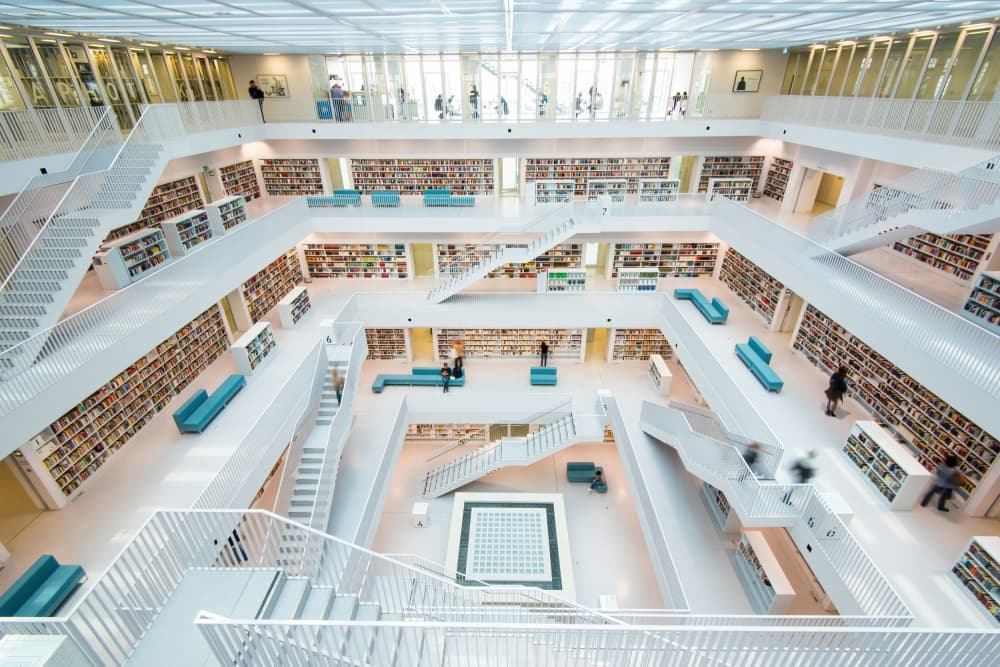Modern Library Architecture by Bjoern Alicke — canvas wall art