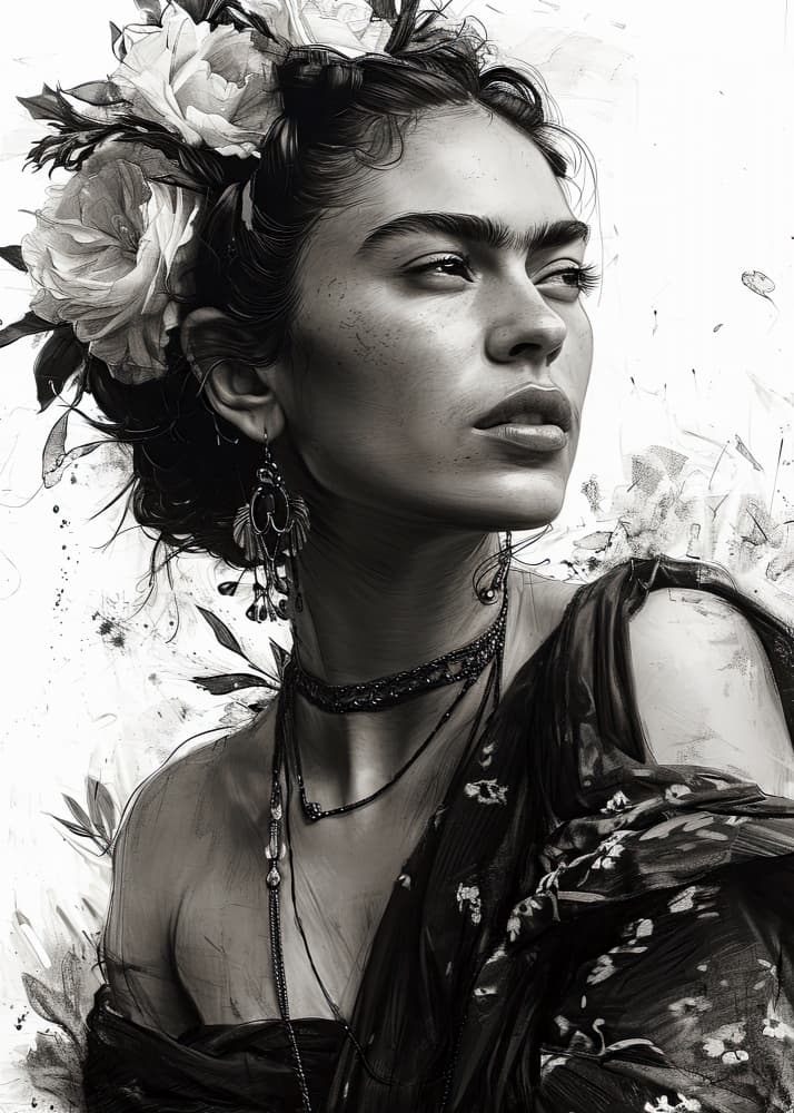 Elegant Floral Gaze by Justyna Jaszke — canvas wall art