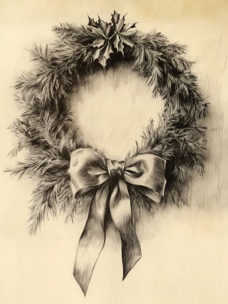 Elegant Christmas Wreath by Jolly and Dash — canvas wall art