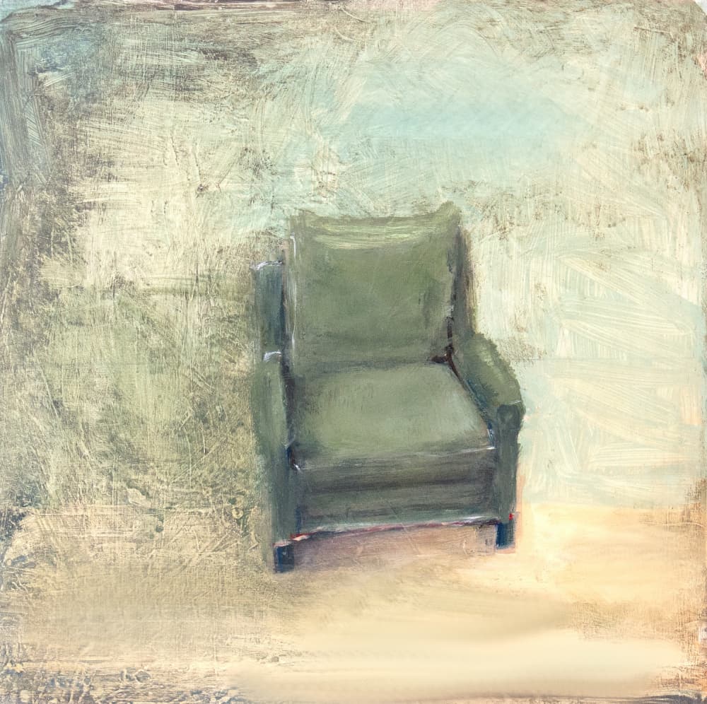 Muted Green Armchair by Claire Lerner — canvas wall art