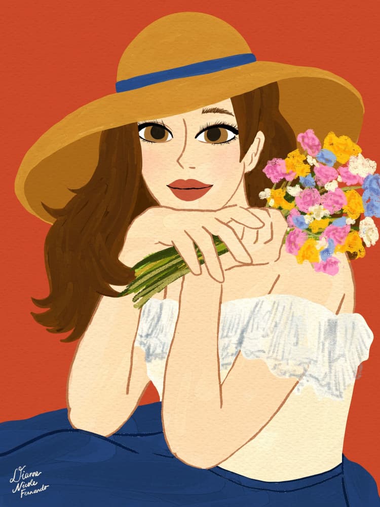 Woman Summer Hat Flowers