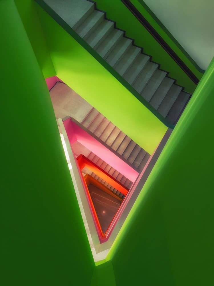 Colorful Modern Stairs by Mei Xu — canvas wall art