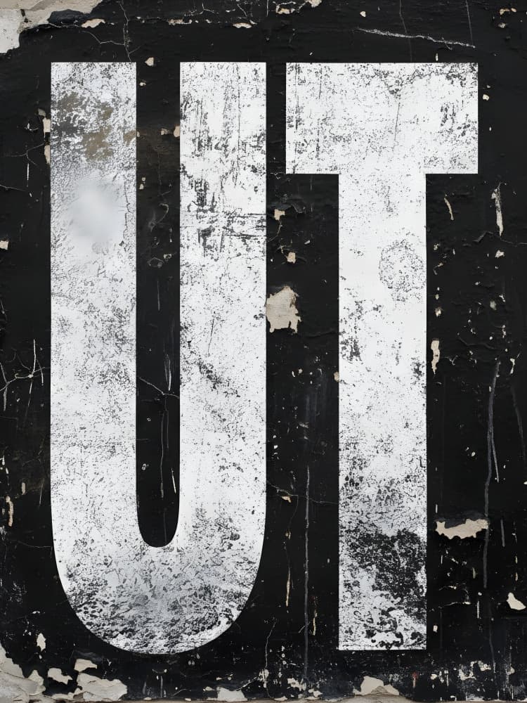 Distressed Urban Letters by HUGO — canvas wall art