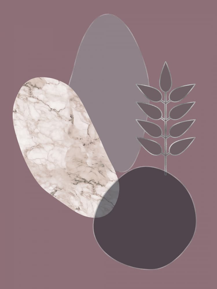 Abstract Marble Leaves by Bilge Paksoylu — canvas wall art