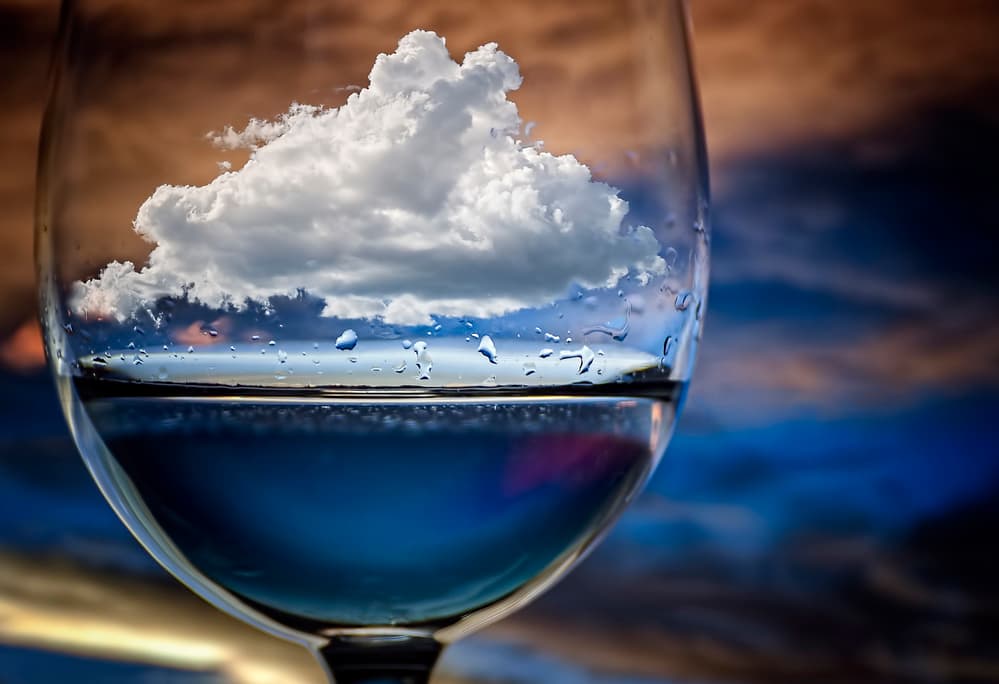 Sky Reflected In Glass by Chechi Peinado — canvas wall art