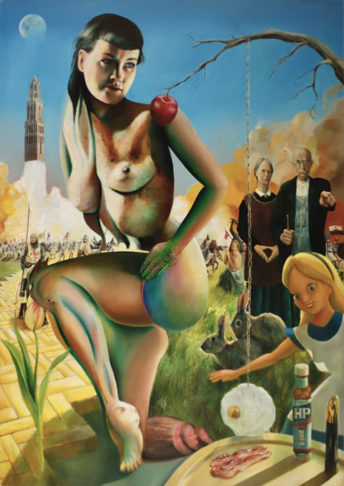 Surreal Nude Fantasy Scene by Corné Akkers — canvas wall art