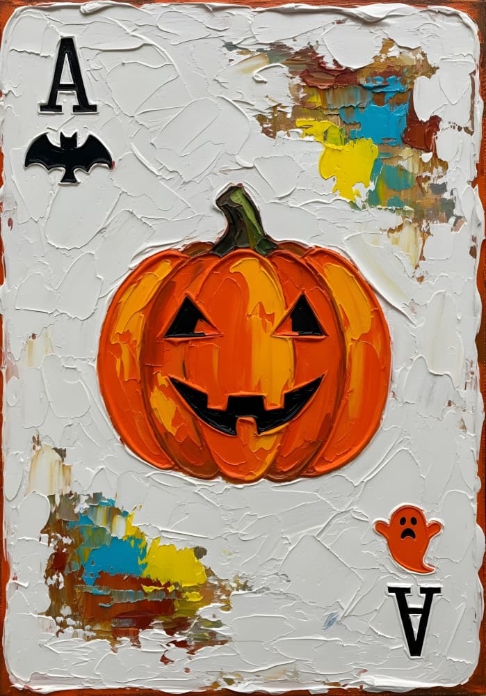 Halloween Ace Card by HUGO — canvas wall art