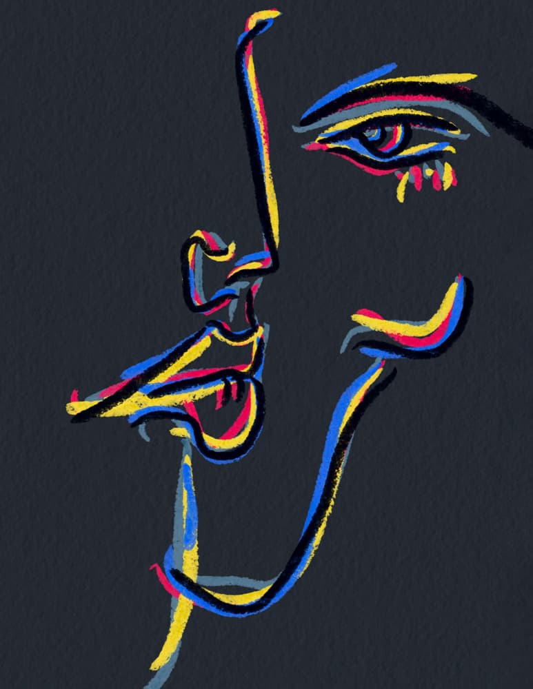 Bold Abstract Face by JLC ART — canvas wall art