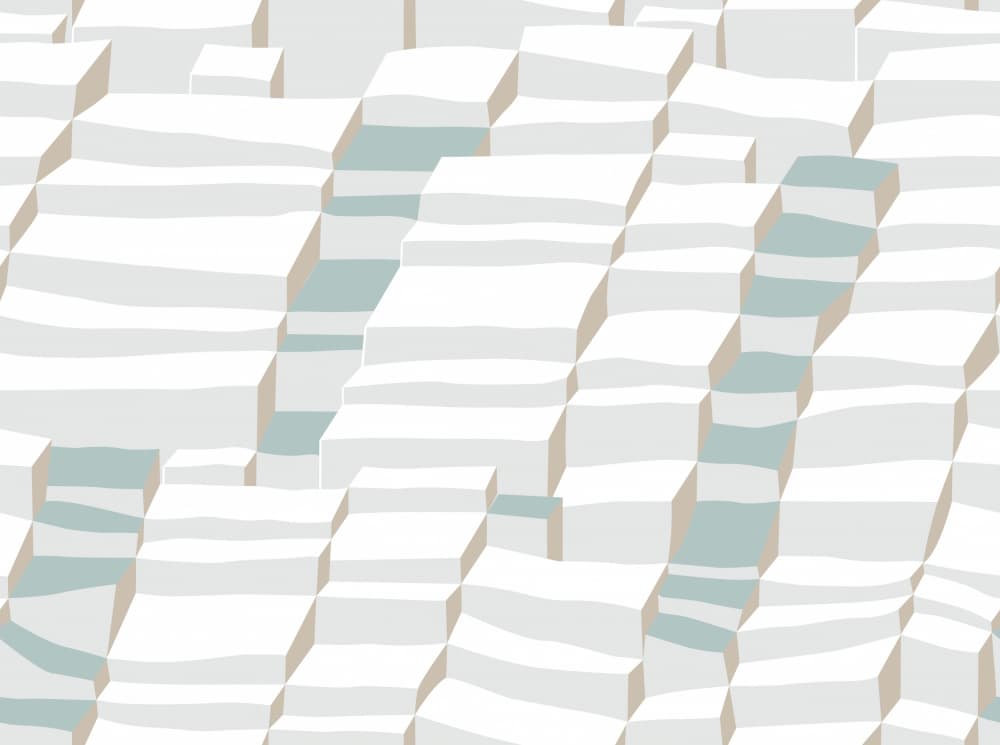 Wavy Geometric Blocks by Annick — canvas wall art