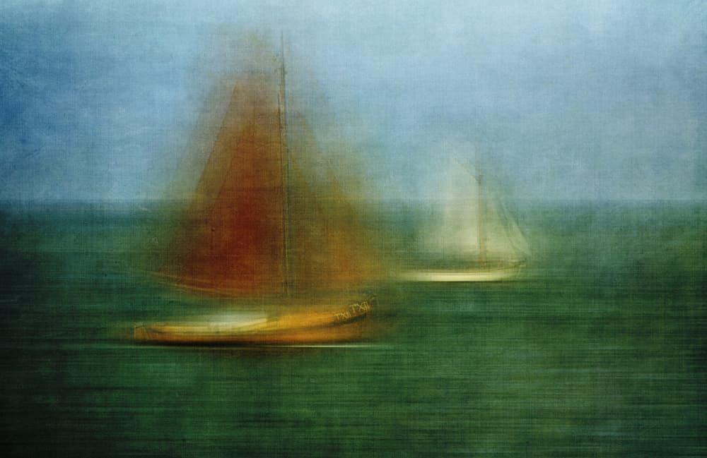 Tranquil Ocean Sailboats by Greetje van Son — canvas wall art
