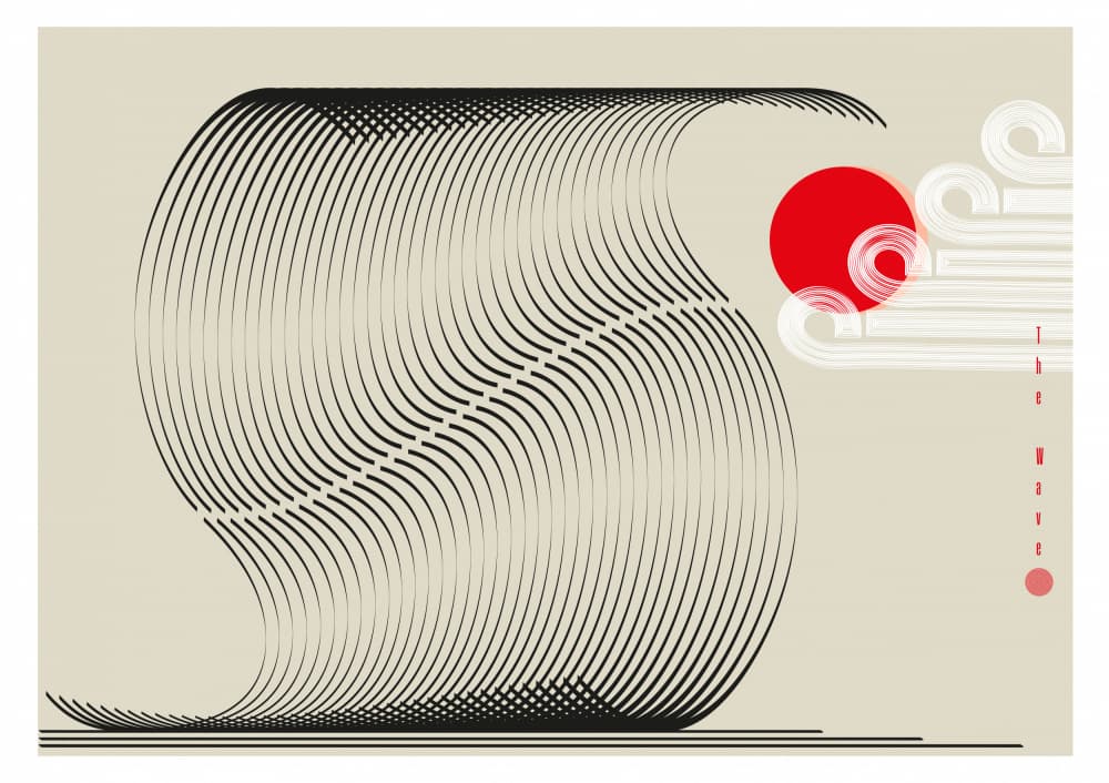 Japanese Flowing Sun by Frances Collett — canvas wall art