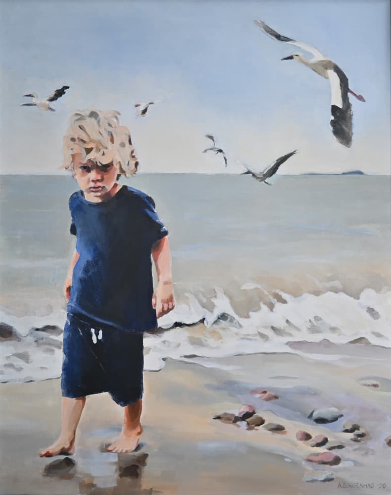 Beach Boy and Gulls by Borgenhag Holmqvist — canvas wall art