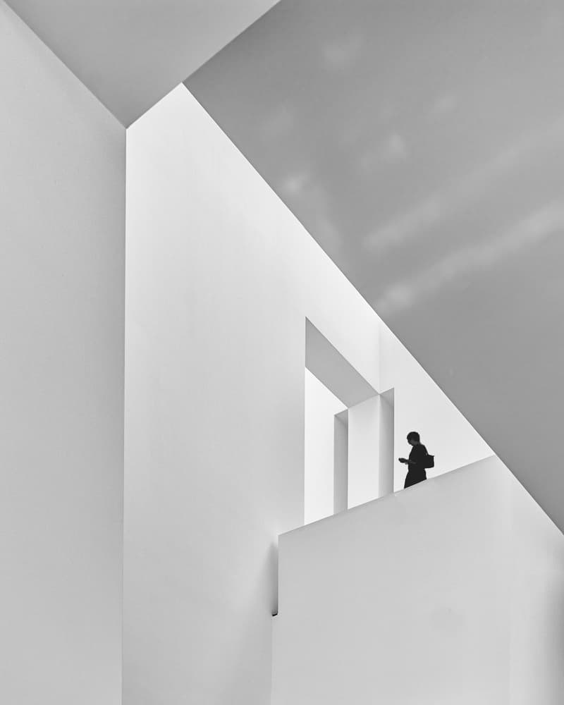 Solitary Figure Modern Architecture by Marianne Wogeck — canvas wall art
