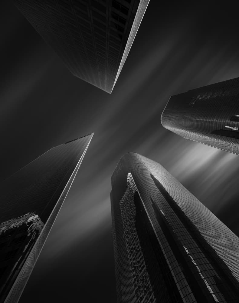 Modern Skyscrapers Black White by Yoshihiko Wada — canvas wall art