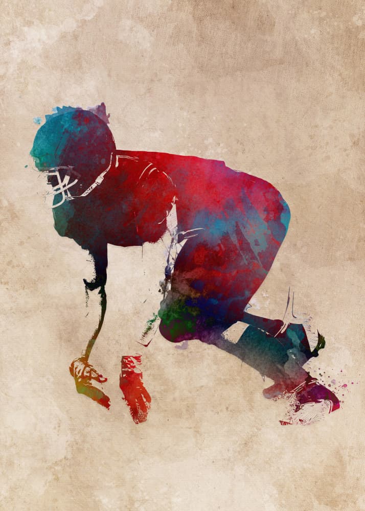 Vibrant Football Player by Justyna Jaszke — canvas wall art